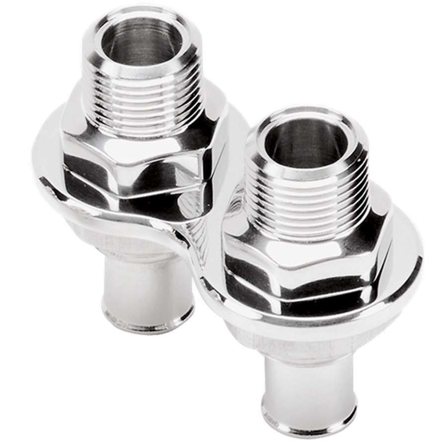 BILLET SPECIALTIES Heater Bulkhead Push-On 2 Port 66825