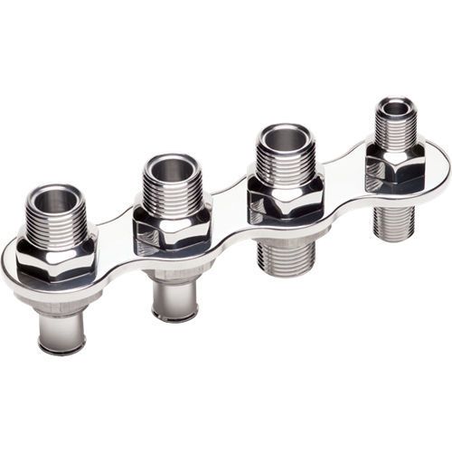 BILLET SPECIALTIES A/C & Heat Bulkhead Inline Push On 4 Port 66935