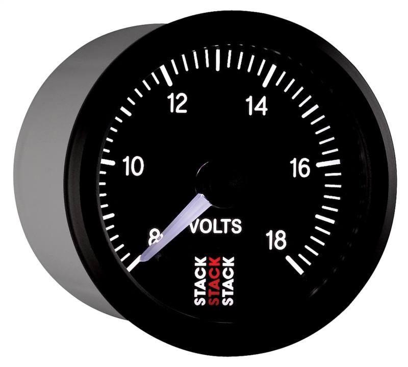 Autometer Stack 52mm 8-18V Pro Stepper Motor Battery Voltage Gauge - Black ST3316 image 6