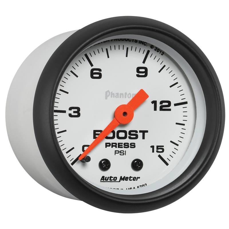 Autometer Phantom 52mm 0-15PSI Mechanical Boost Pressure Gauge 5702 image 4
