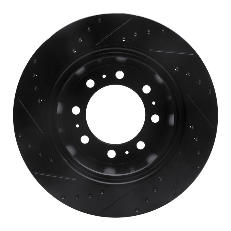 R1 09-25 Dodge Ram 3500 Rear Right Drilled & Slotted Black Brake Rotor 633-40118R image 5