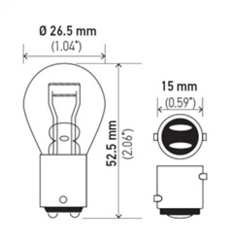Hella Bulb 7225 12V 21/4W BAZ15d S8 7225 image 3