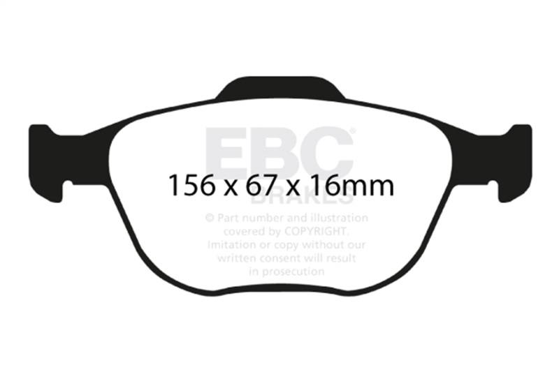 EBC 02-04 Ford Focus 2.0 SVT Greenstuff Front Brake Pads dp21641 image 2
