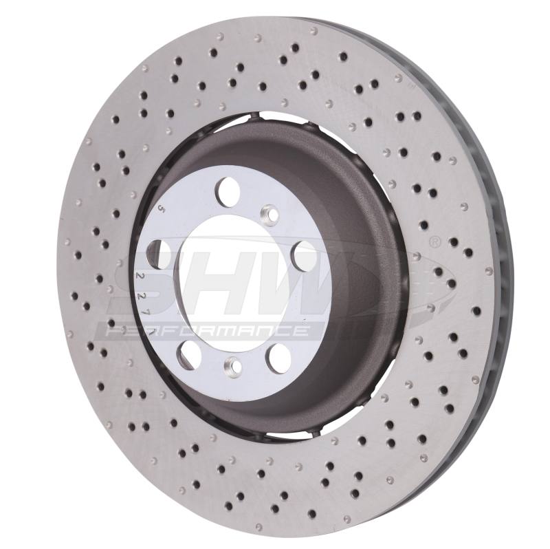 SHW 18-19 Porsche 911 GT3 4.0L w/o Ceramics Left Rear Drill-Dimp LW Brake Rotor (99135240780) PRL41587