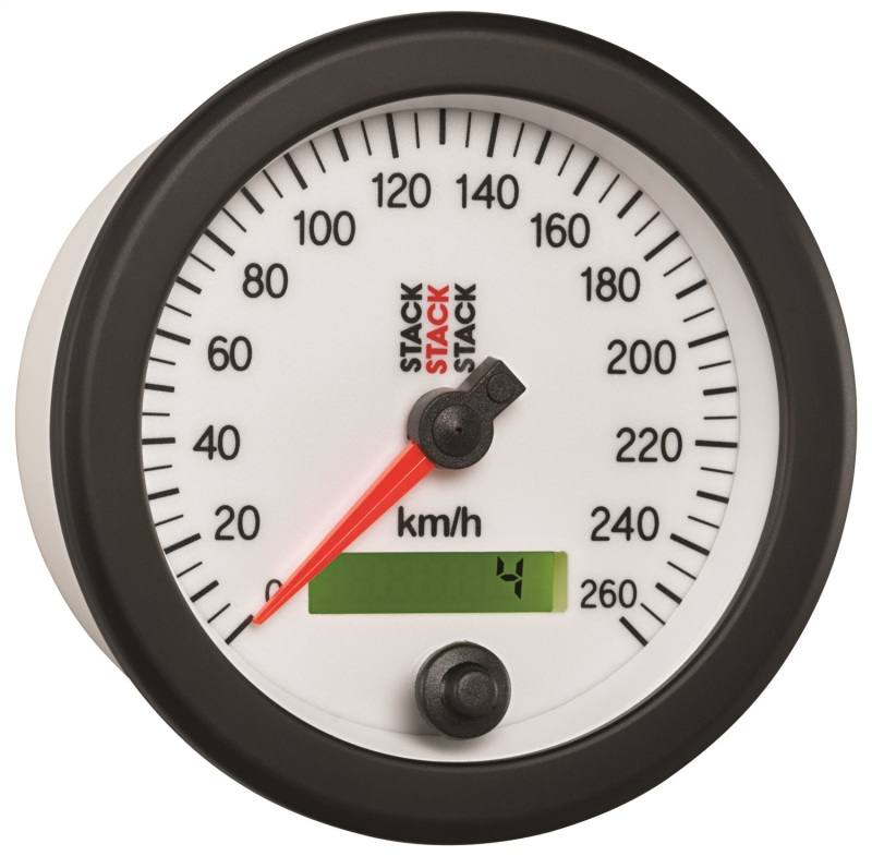 Autometer Stack Instruments 88MM 0-260 KM/H Programmable Speedometer - White ST3852 image 5