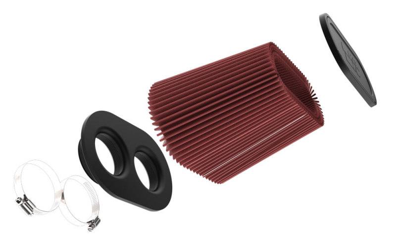 K&N Universal Clamp-On Air Filter 3in Dual Flange 9in x 6in Base 7.5in x 3.688in Top 7.5in Height ru6104 image 3