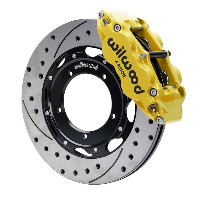 Wilwood 69-89 Porsche 911 Front Superlite Brake Kit 3.5in MT Drilled & Slotted Face - Yellow 14016947dy