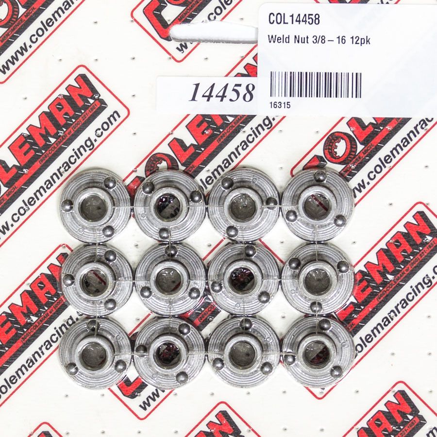 COLEMAN MACHINE Weld Nut 3/8-16 12pk 14458