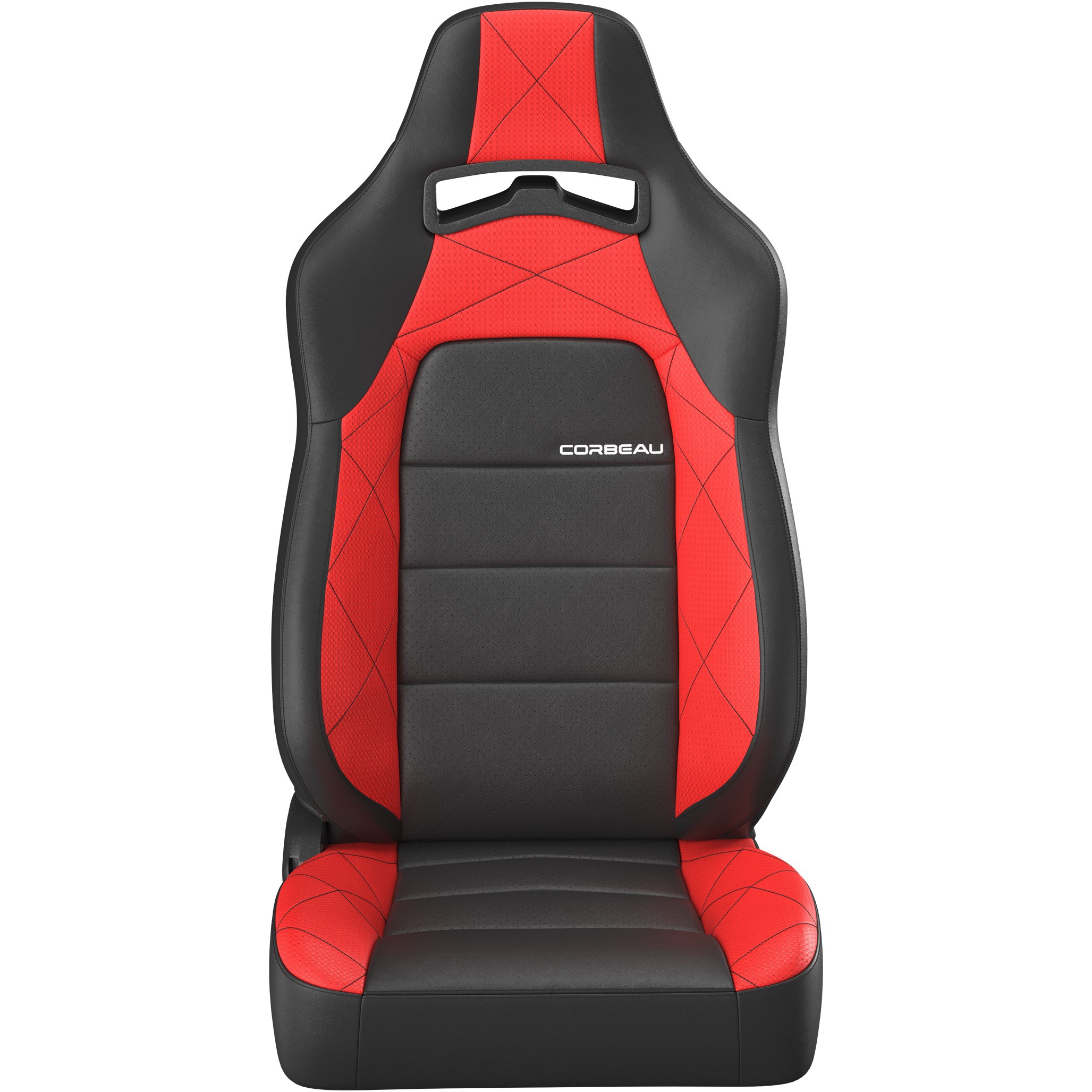 Corbeau Trailcat Seats with Black Vinyl / Red HD Vinyl 44917pr image 2