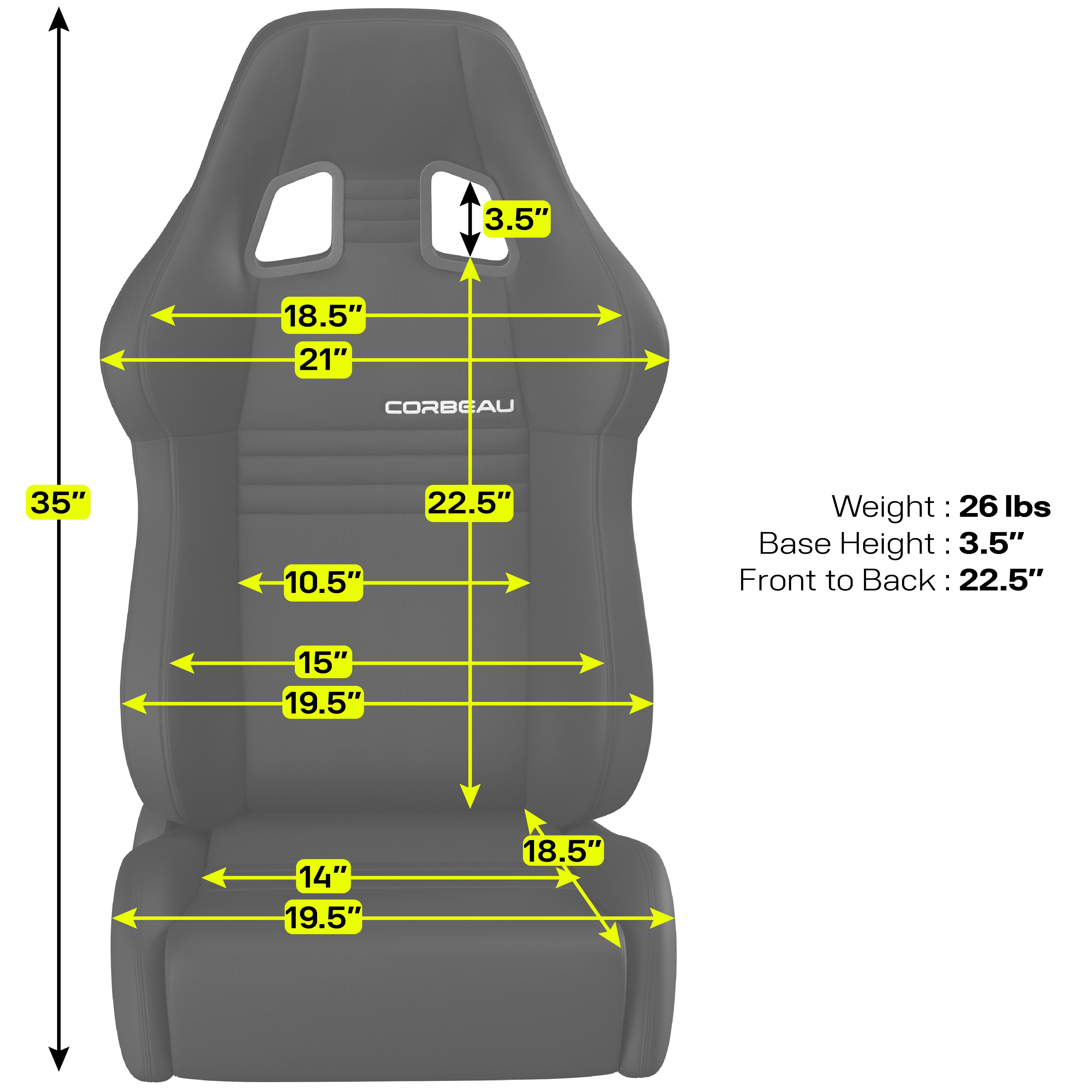 Corbeau A4 Seats with Black Leather l60091pr image 5