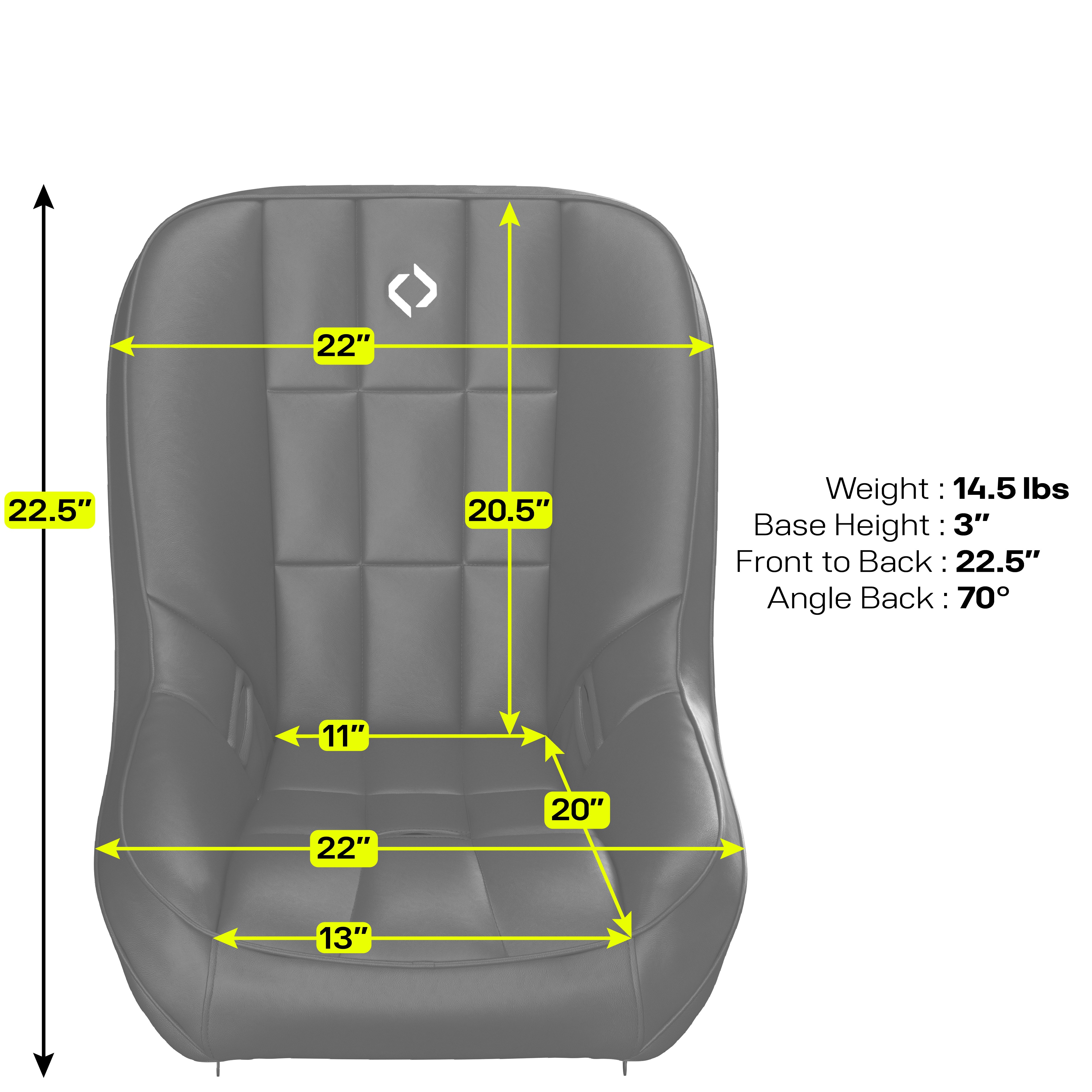 Corbeau Baja Low Back Seat with Black Vinyl 62201 image 5