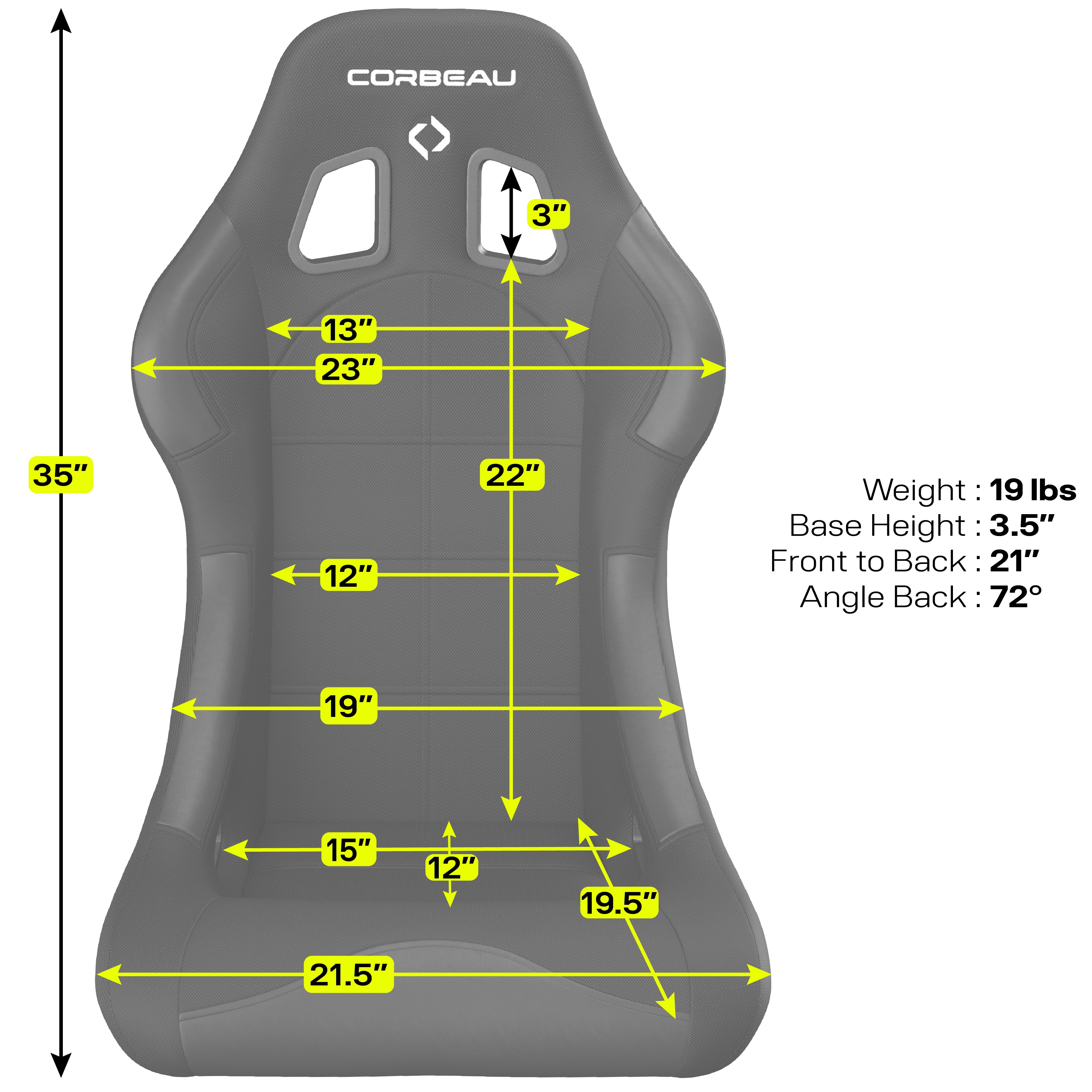 Corbeau Forza Seat with Red Cloth 29107 image 5
