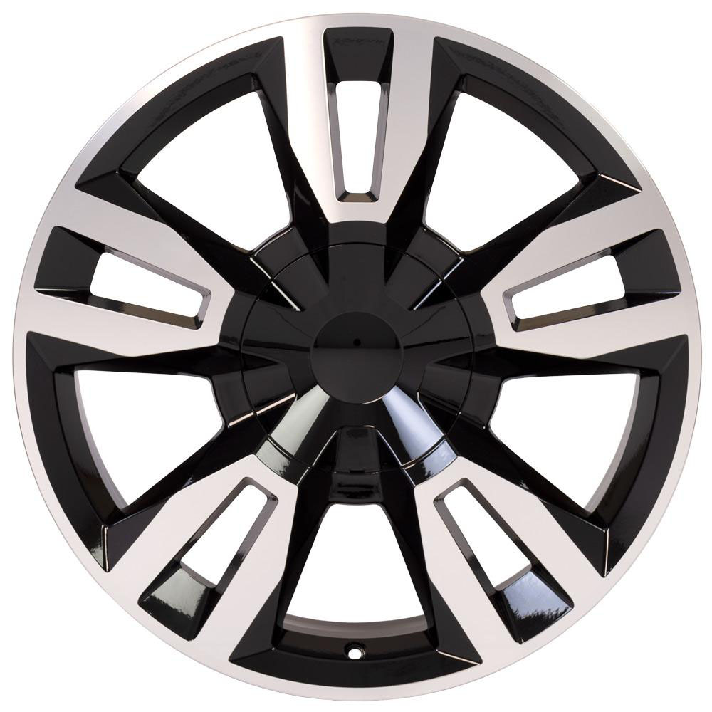 OE Wheels 22 Replica Wheel CV40 Tahoe Rim 22x9 Black Machd Wheel Chevrolet Silverado 1500 1999-2022 cv40-22090-6550-24mb image 2