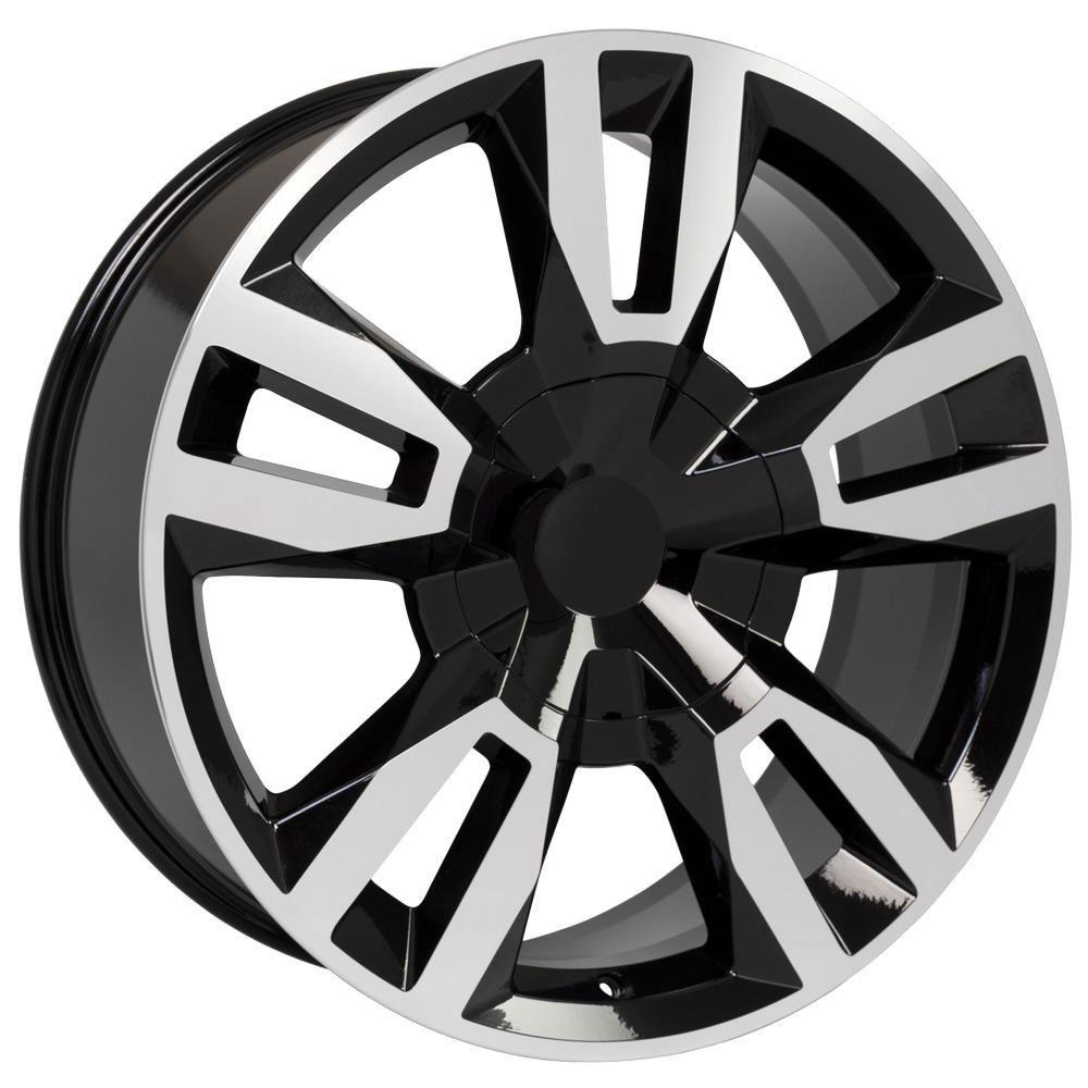 OE Wheels 22 Replica Wheel CV40 Tahoe Rim 22x9 Black Machd Wheel Chevrolet Silverado 1500 1999-2022 cv40-22090-6550-24mb image 3