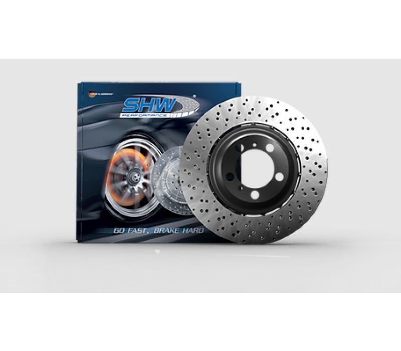 SHW 18-19 Porsche 911 GT3 4.0L w/o Ceramics Left Rear Drill-Dimp LW Brake Rotor (99135240780) PRL41587 image 2