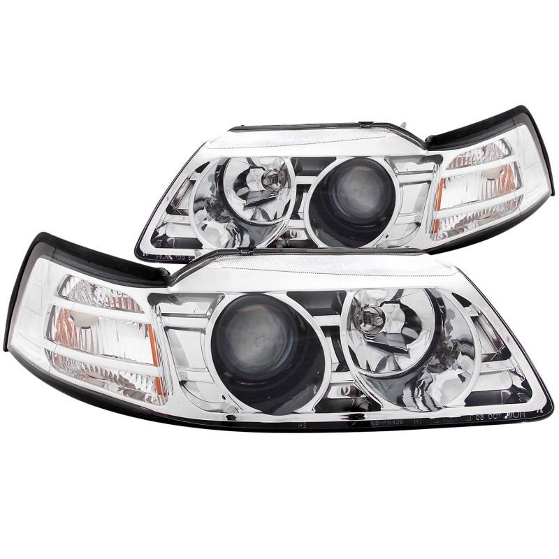 ANZO USA Ford Mustang Projector Headlights Chrome 121043