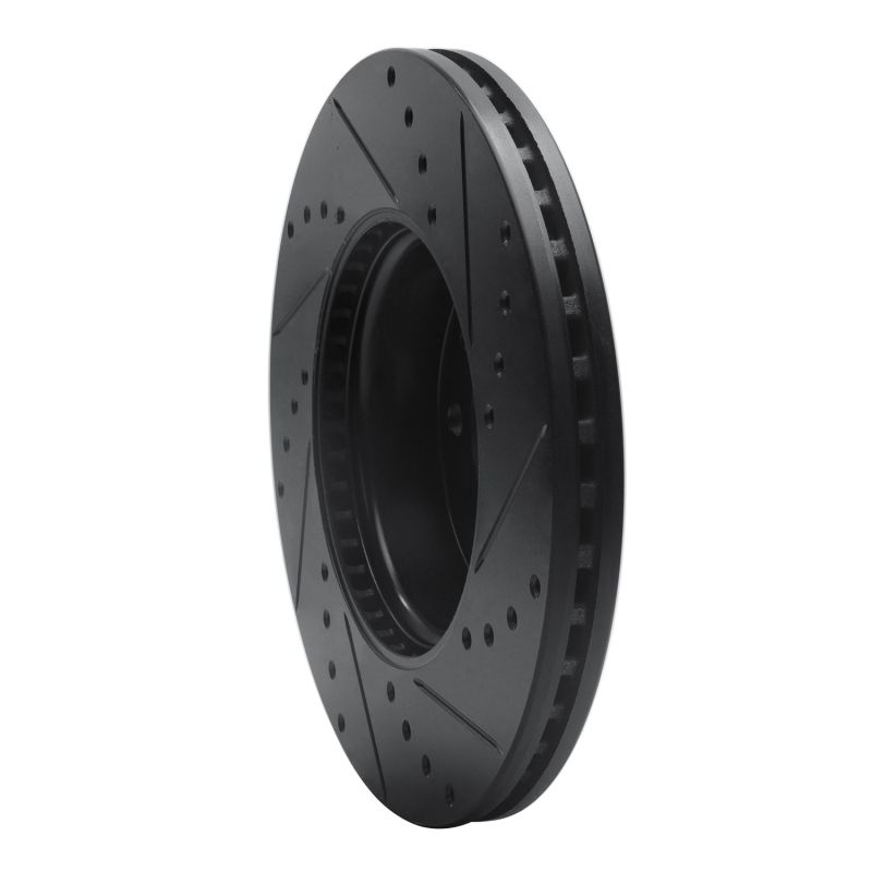 R1 13-25 Cadillac ATS Front Left Drilled & Slotted Black Brake Rotor 633-46033L image 4