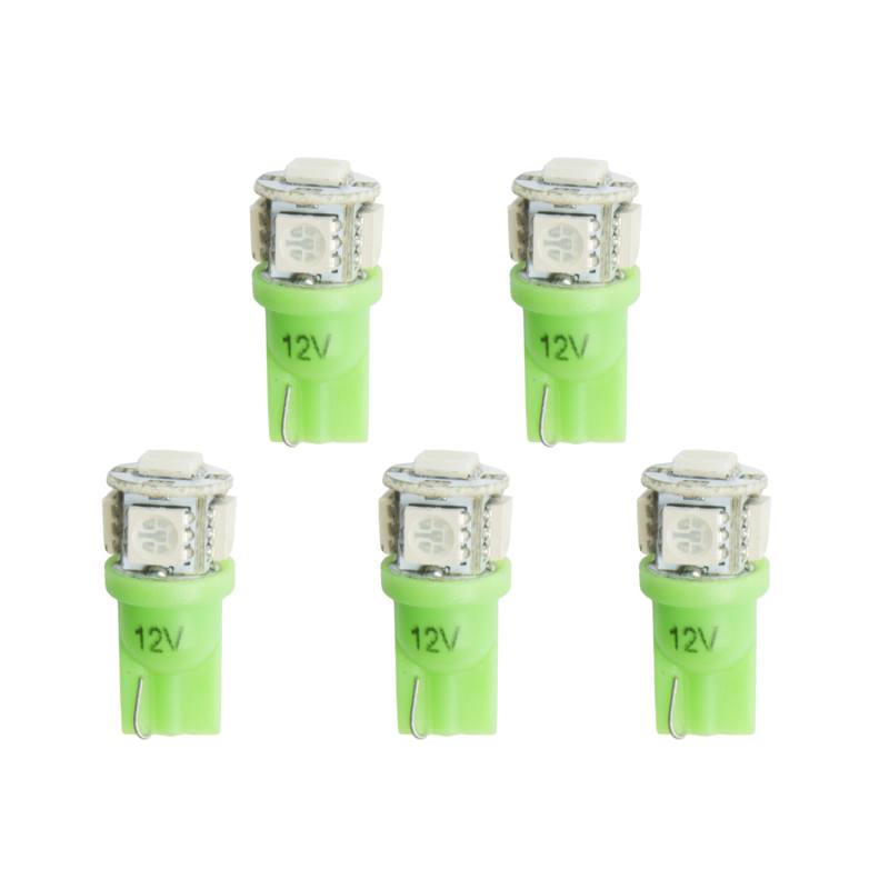 Autometer Green LED Replacement Bulb T3 Wedge - (Pack of 5) 3285-K