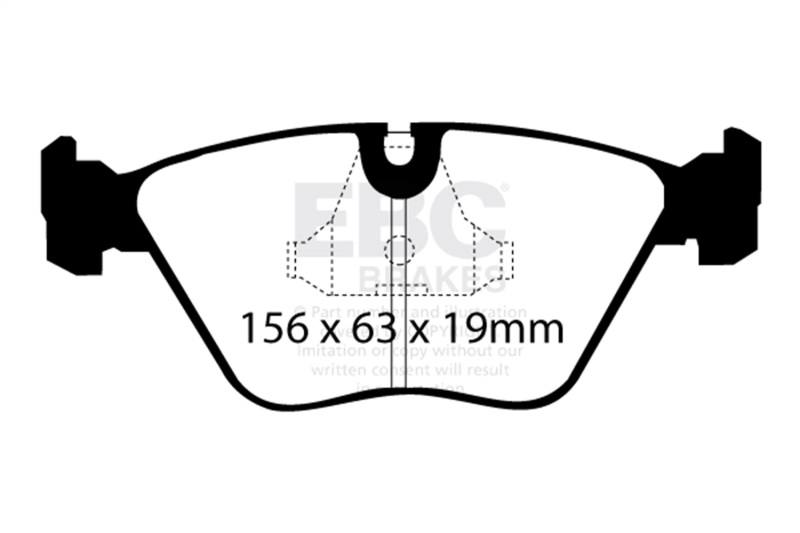 EBC 92-95 BMW M3 3.0 (E36) Ultimax2 Front Brake Pads ud394 image 2
