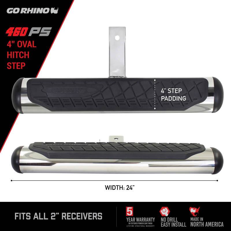 Go Rhino 4in Oval Hitch Step - Stainless 460ps image 5