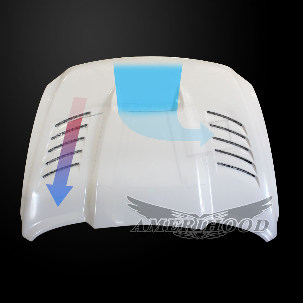 Amerihood Dodge Ram 2500 SSK Style Functional Heat Extractor Vented Hood DR10AHSSKFHW25 image 5