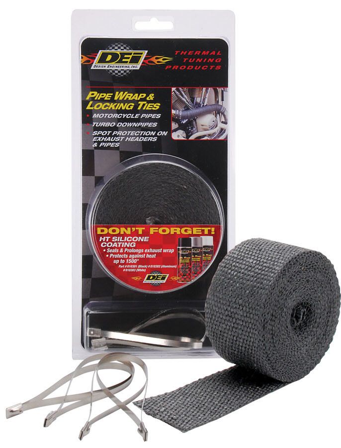 DEI Exhaust Wrap Kit - Pipe Wrap and Locking Tie - Black 10119