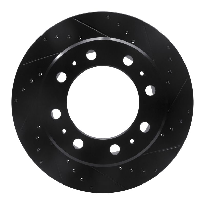 R1 09-25 Dodge Ram 3500 Rear Right Drilled & Slotted Black Brake Rotor 633-40118R