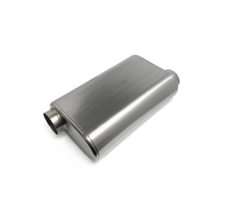 Ticon Industries 17in Overall Length 3in Thin Oval Titanium Muffler - 3in Offset In/Offset Out 116076230230
