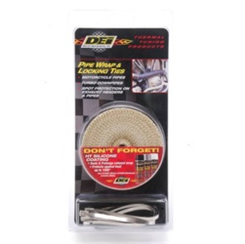 DEI Exhaust Wrap Kit - Pipe Wrap and Locking Tie - Tan 10122 image 8