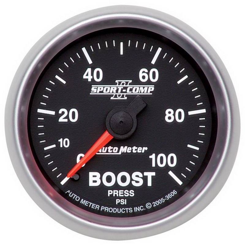 Autometer 2-1/16in 0-100 PSI Mechanical Boost Gauge 3606 image 2