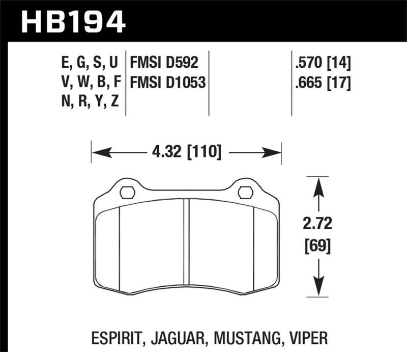 Hawk LTS Street Brake Pads HB194Y.570