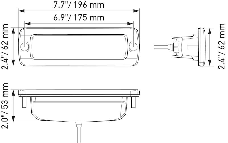 Hella Universal Black Magic 6 L.E.D. Flush Mount Mini Light Bar - Flood Beam 358176221 image 7
