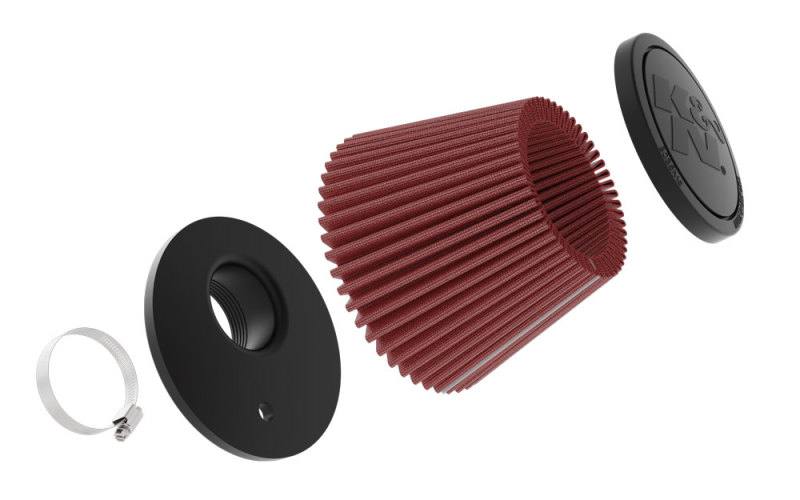 K&N Universal Clamp-on Air Filter 2in Flange ID 5-3/16in Base 3-1/2in Top 3-11/16in Height w/ Vent ru9920 image 3