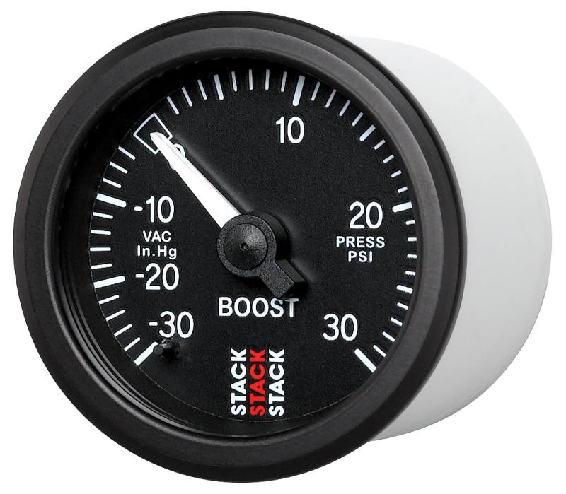 Autometer 52mm Stack Instruments -30INHG to +30PSI Mechanical Boost Gauge - Black ST3112 image 2