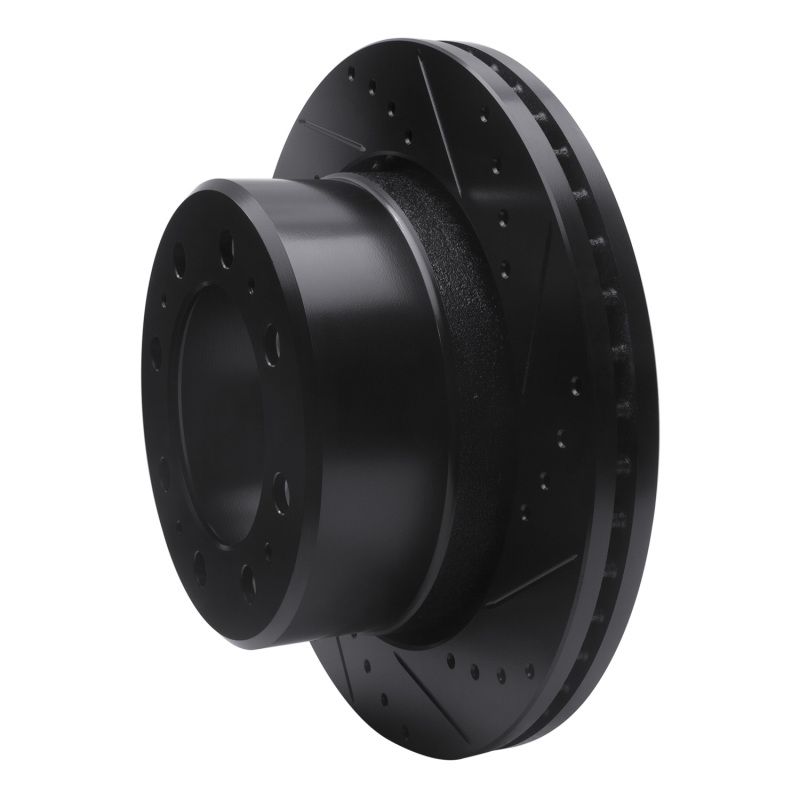 R1 09-25 Dodge Ram 3500 Rear Right Drilled & Slotted Black Brake Rotor 633-40118R image 2