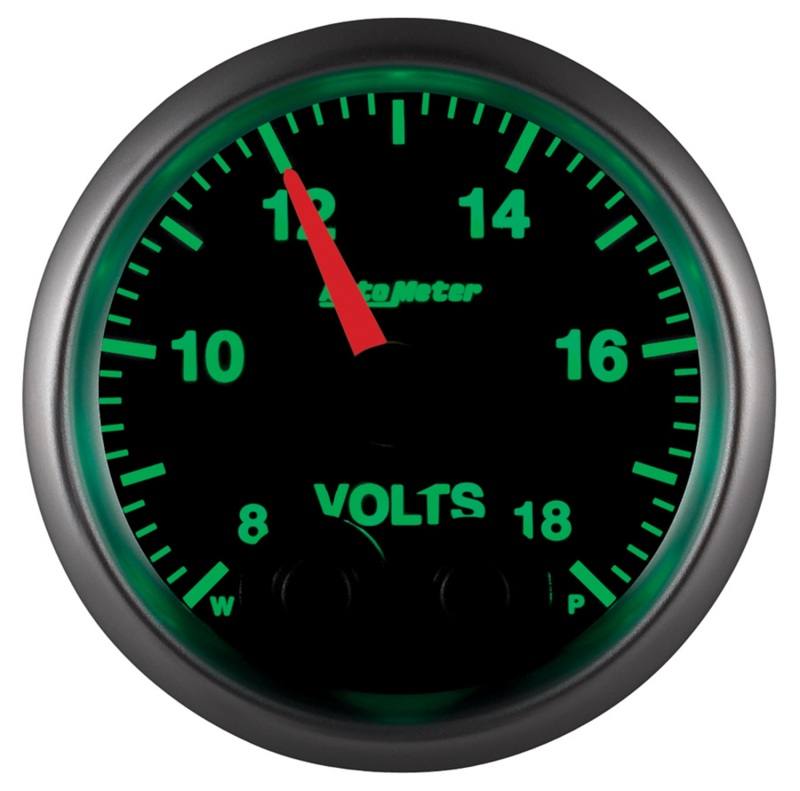Autometer Elite 52.4mm Peak & Warn w/ Electronic Control 8-18 Volt Voltmeter 5683 image 5