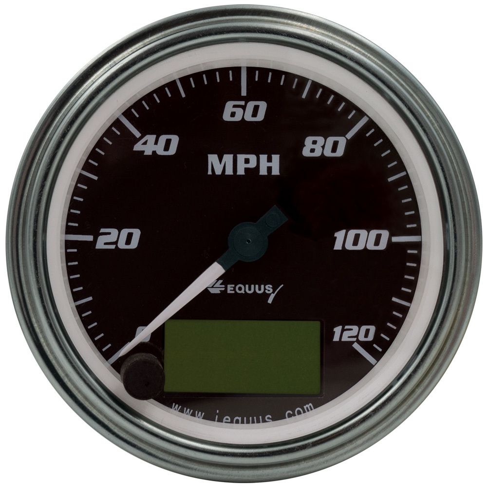 EQUUS 3-3/8 Dia Speedometer 0-120 MPH Chrome Elec e7074