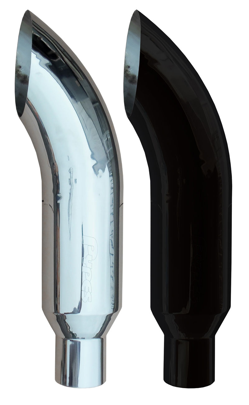 Pypes Diesel Truck 5" in - 6" out, 36" long Stack Tip (each) - Turn Out Black EVT506-36TOB