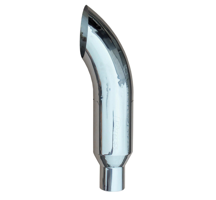 Pypes Diesel Truck 5" in - 8" out, 36" long Stack Tip (each) - Turn Out in Polished EVT508-36TO