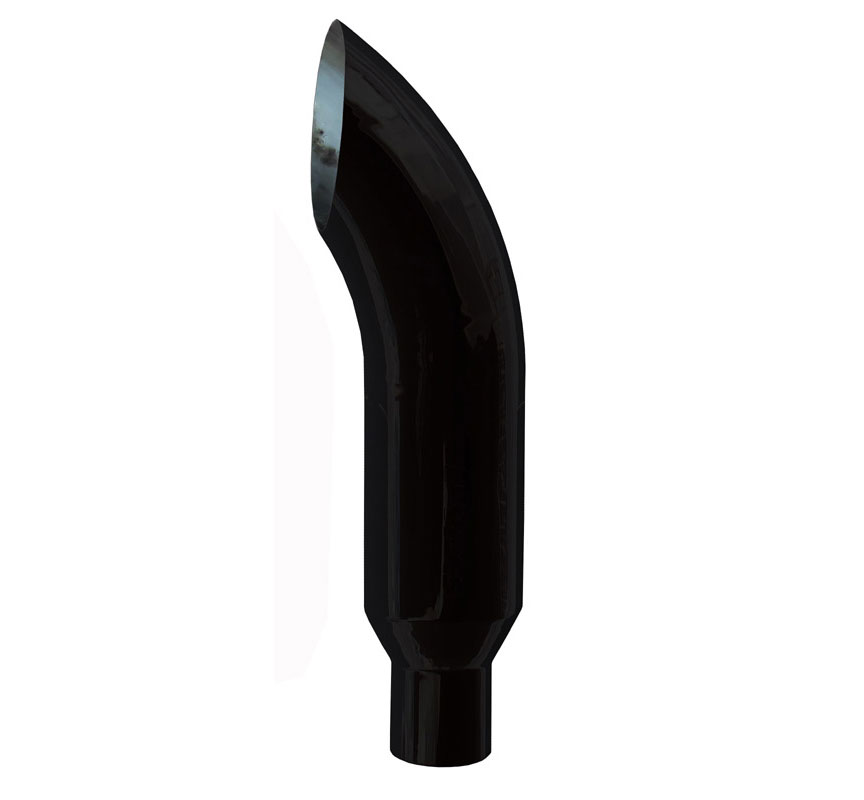 Pypes Diesel Truck 5" in - 8" out, 36" long Stack Tip (each) - Turn Out Black EVT508-36TOB