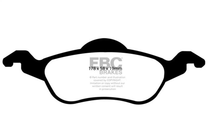 EBC 00-04 Ford Focus 2.0 Ultimax2 Front Brake Pads ud816 image 2