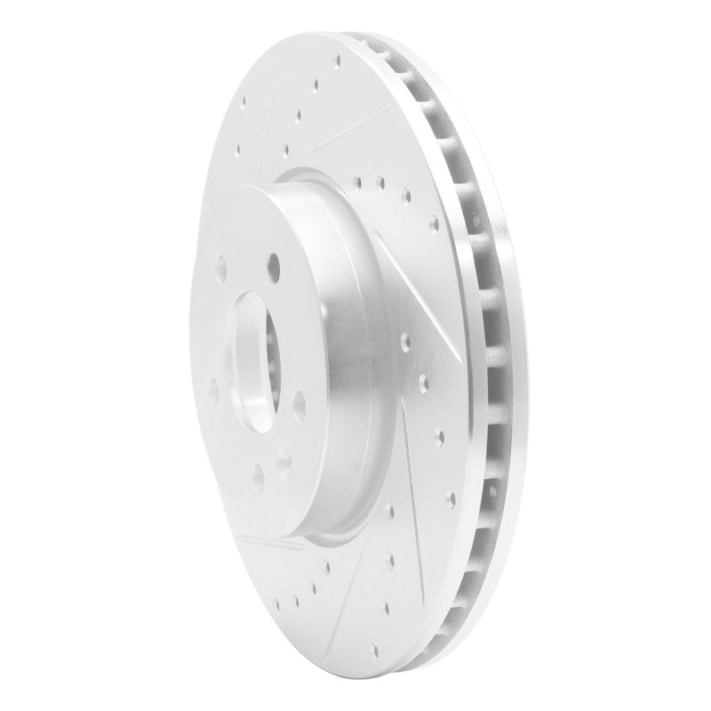 R1 13-25 Cadillac ATS Front Left Drilled & Slotted Silver Brake Rotor 631-46035L image 2