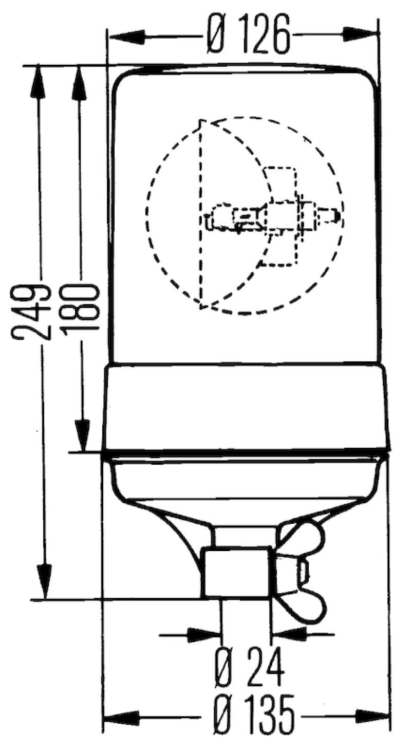 Hella Rotating Beacon H12V Yellow Mgs24 2Rl 004957111 image 3
