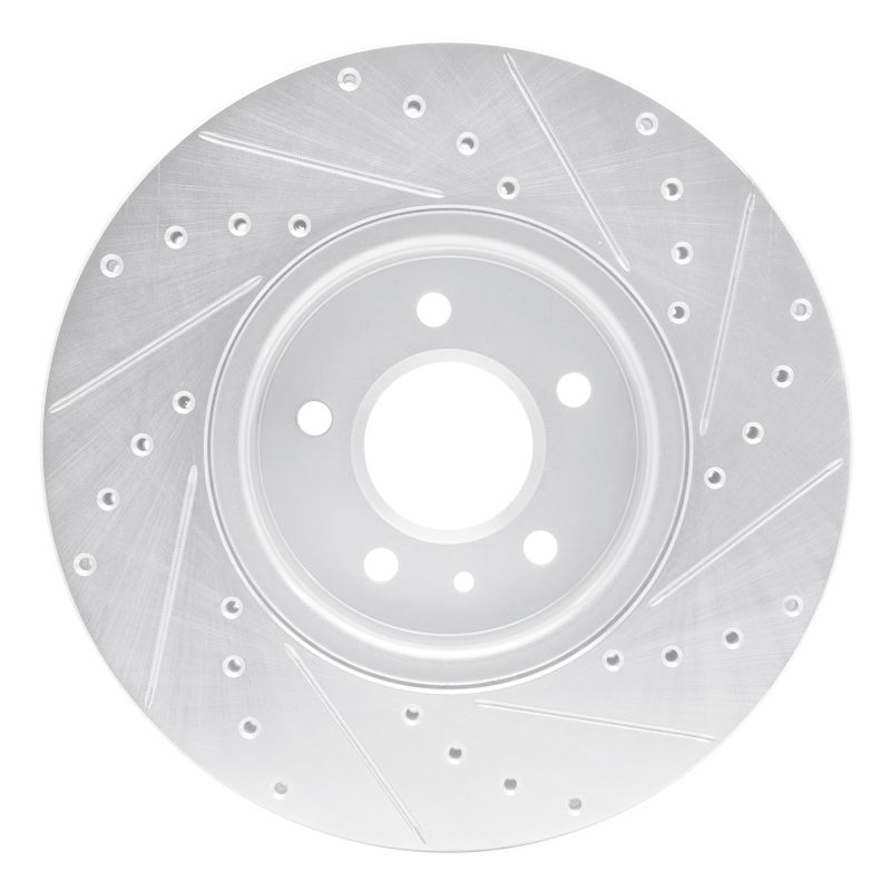 R1 13-25 Cadillac ATS Front Left Drilled & Slotted Silver Brake Rotor 631-46035L image 5