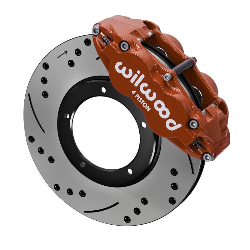 Wilwood 69-83 Porsche 911 Front Superlite Brake Kit 3.5in MT Drilled & Slotted - Red 14016679dr