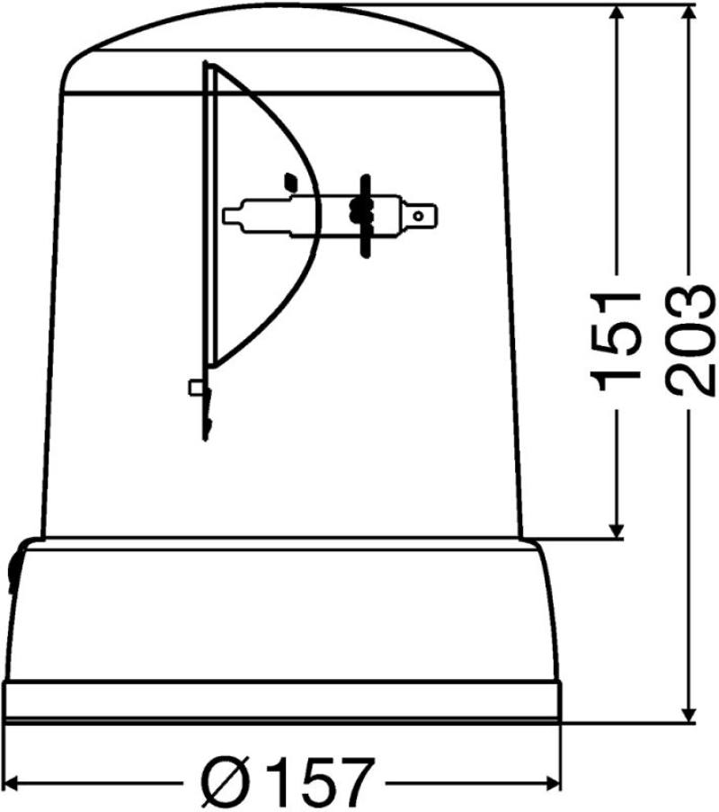 Hella Rotating Beacon H12V Yellow Mg12 2Rl 008061101 image 3
