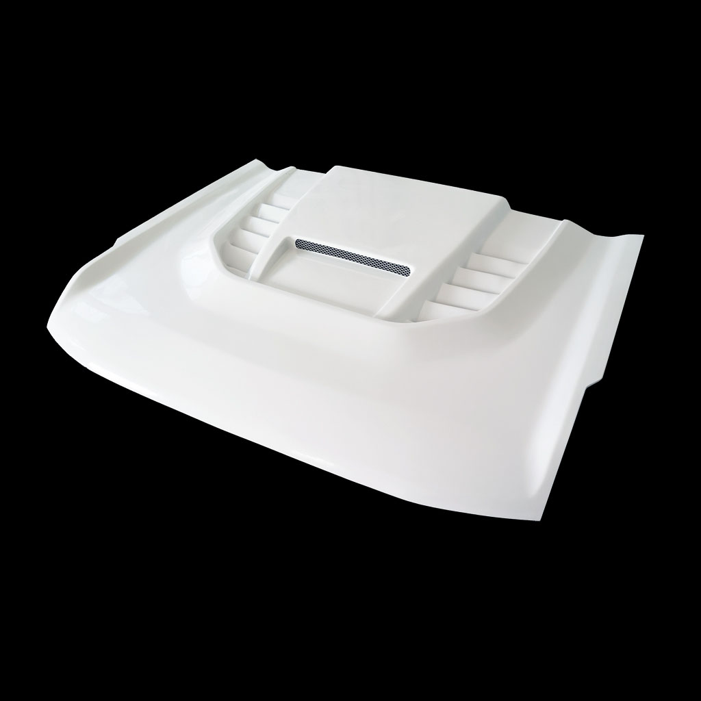 Amerihood Ford Bronco Non-Sport Model STM Style Functional Heat Extraction Ram Air Hood FB21AHSTMFHW