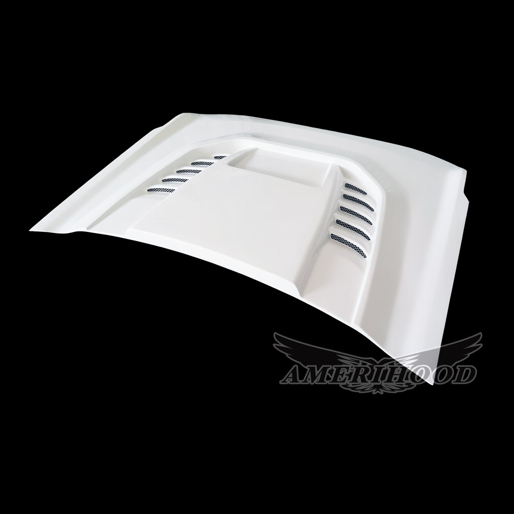 Amerihood Ford Bronco Non-Sport Model STM Style Functional Heat Extraction Ram Air Hood FB21AHSTMFHW image 2