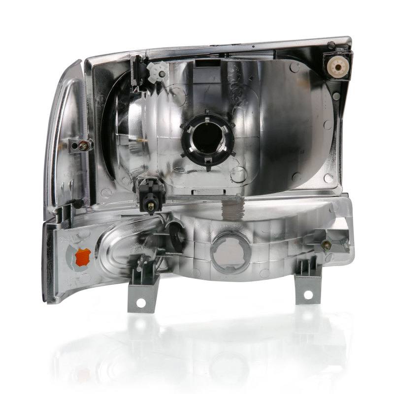 ANZO 2000-2004 Ford Excursion Crystal Headlight w/ Corner Light Chrome Amber (w/o Bulb) 111458 image 3