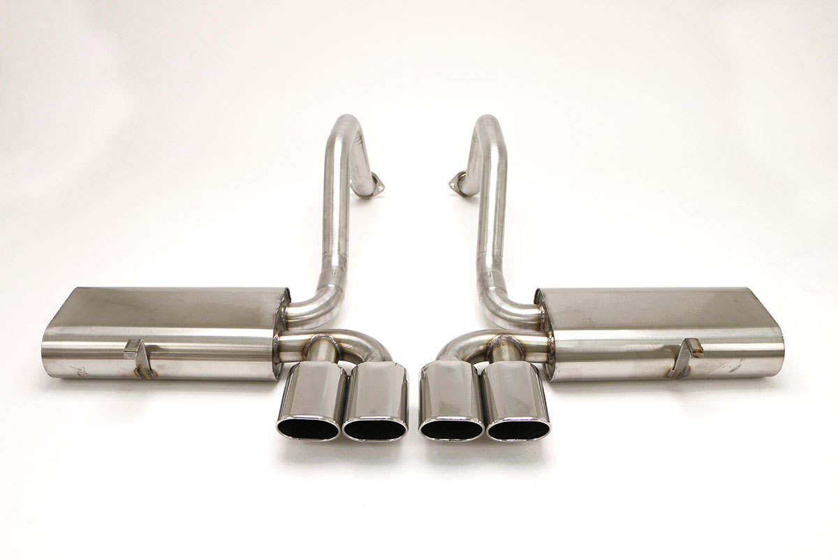 B&B Billy Boat Exhaust B&B Route 66 Exhaust System with Quad Oval Tips Corvette C5 FCOR0200